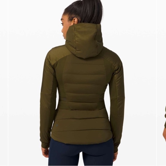 Lululemon Down For It All Jacket Size 6.  Moss Green. Slim Fit, Hip Length - Picture 3 of 8